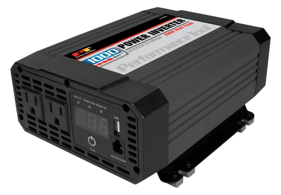 W16652 – PERFORM TOOL Power Inverter, 2000 Peak Watts 2.1 Ampere With Thermal Protection With 3 Foot 4 Gauge CCA Batt...